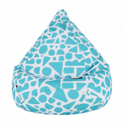Sedací vak, tyrkysovo-biela/vzor, TELDIN