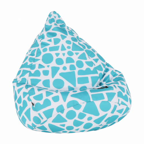 Sedací vak, tyrkysovo-biela/vzor, TELDIN