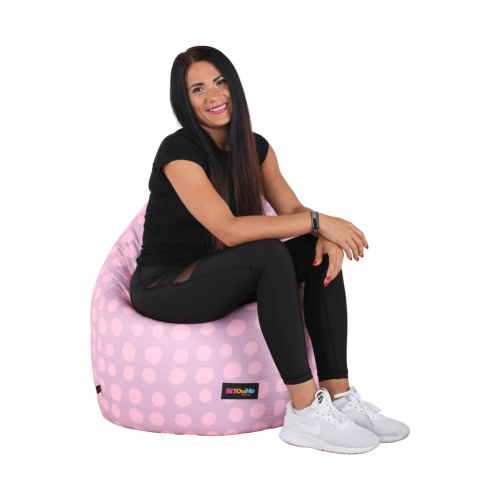 Sedací vak, ružovo-fialová/vzor, TELDIN