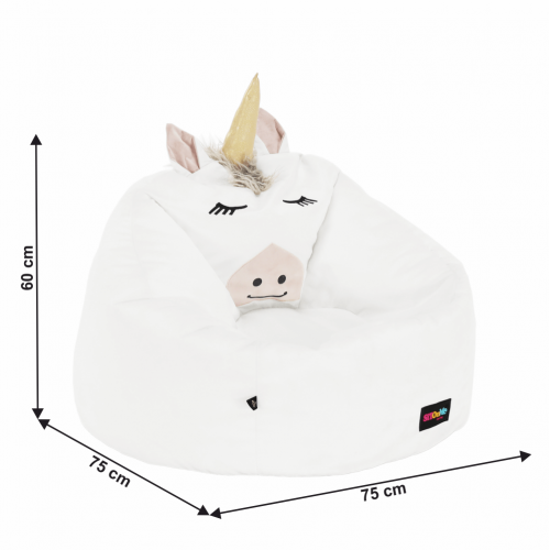 Sedací vak jednorožec, biela, INOROG