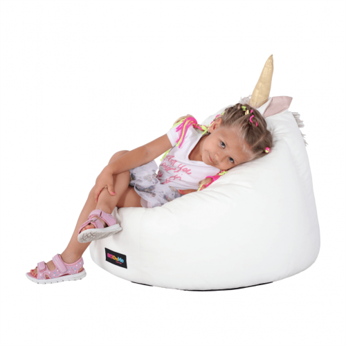 Sedací vak jednorožec, biela, INOROG