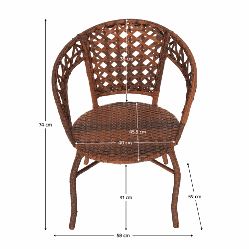 Záhradný ratanový set 1+2, hnedá, JARUB