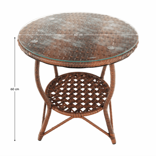 Záhradný ratanový set 1+2, hnedá, JARUB