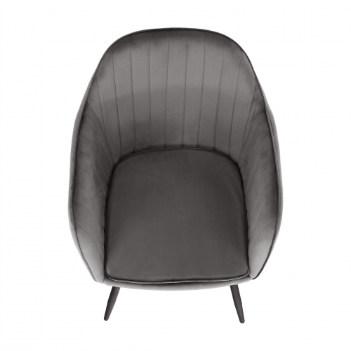 Dizajnové kreslo, sivá Velvet látka, ZIRKON