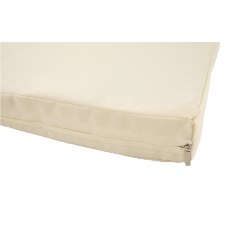 Záhradná lavica so stolíkom a poduškami, hnedá/krémová, LALIT