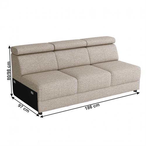 3-sed 3BB, sivobéžová Taupe, BOBY