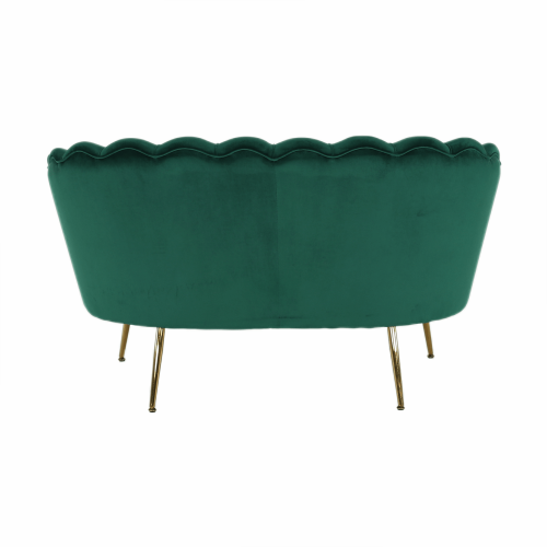 Lavica v štýle Art-deco, smaragdová Velvet látka/gold chróm-zlatý, NOBLIN