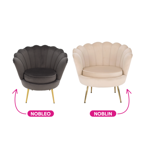 Kreslo v štýle Art-deco, béžová Velvet látka/gold chróm-zlatý, NOBLIN Kreslo v štýle Art-deco, béžová Velvet látka/gold chróm-zlatý, NOBLIN