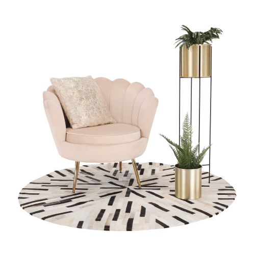Kreslo v štýle Art-deco, béžová Velvet látka/gold chróm-zlatý, NOBLIN Kreslo v štýle Art-deco, béžová Velvet látka/gold chróm-zlatý, NOBLIN