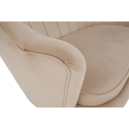 Lavica v štýle Art-deco, béžová Velvet látka/gold chróm-zlatý, NOBLIN