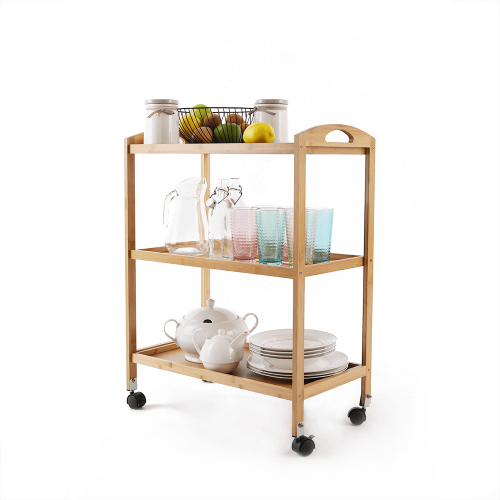 Servírovací vozík, prírodná, MARSEL