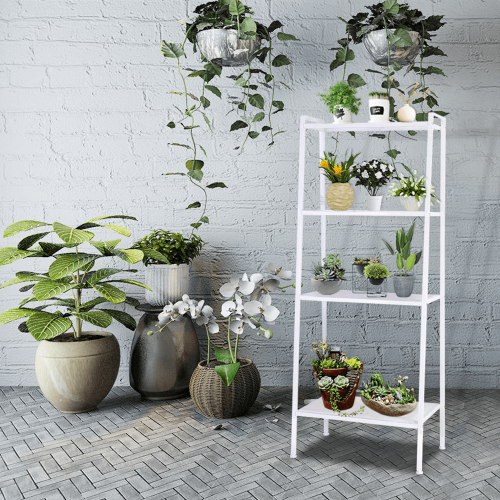 4-policový kovový regál, biela, ALDEA