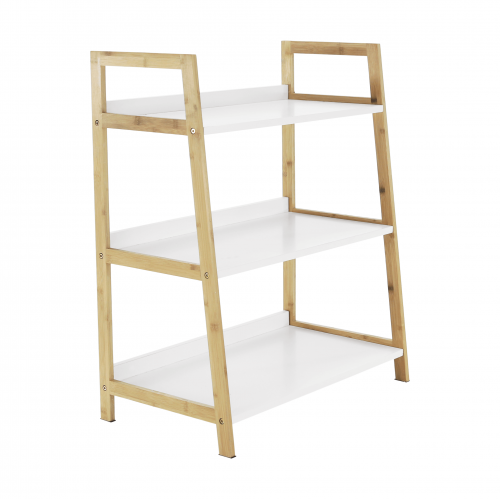 3-policový regál, biela/prírodná, KOEN TYP 1