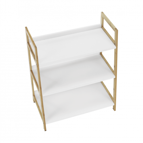 3-policový regál, biela/prírodná, KOEN TYP 1