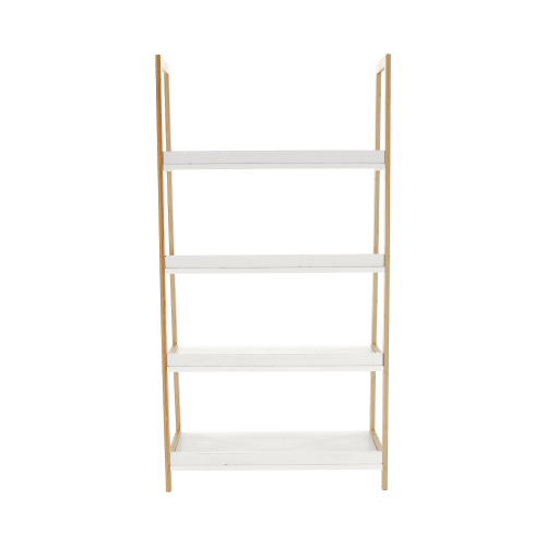 4-policový regál, biela/prírodná, KOEN TYP 2