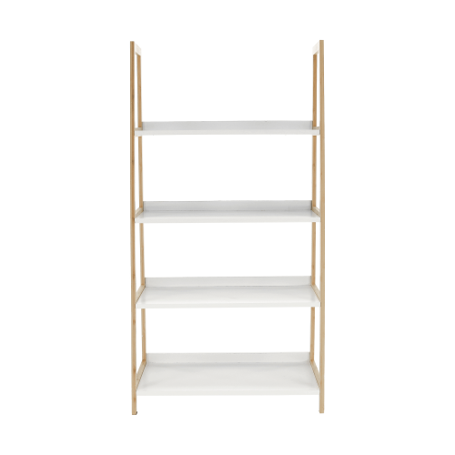 4-policový regál, biela/prírodná, KOEN TYP 2