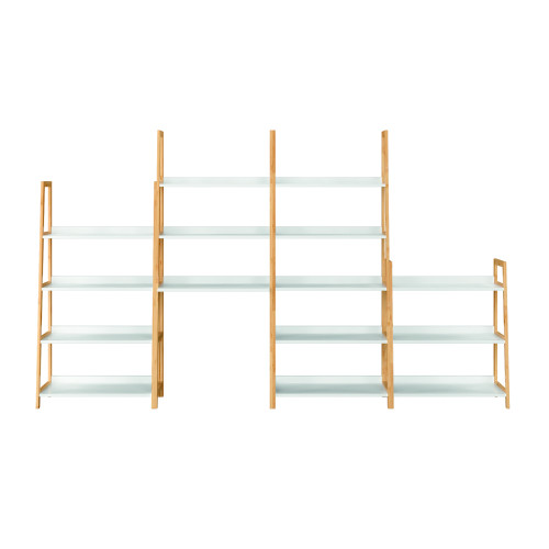 4-policový regál, biela/prírodná, KOEN TYP 2