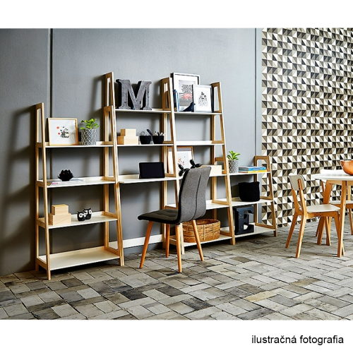 4-policový regál, biela/prírodná, KOEN TYP 2