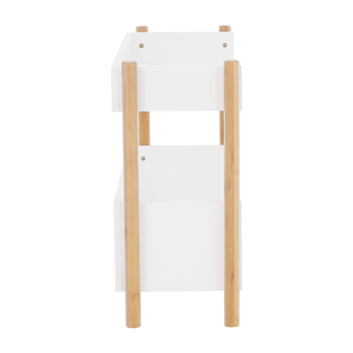 2-poličkový regál, prírodný bambus/biela, BALTIKA TYP 1