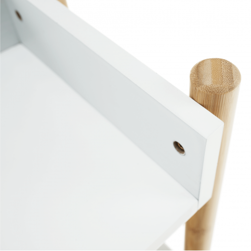 3-poličkový regál, prírodný bambus/biela, BALTIKA TYP 2