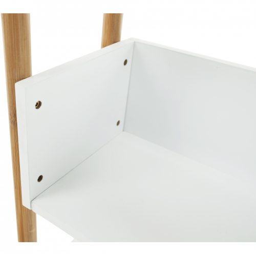 3-poličkový regál, prírodný bambus/biela, BALTIKA TYP 2