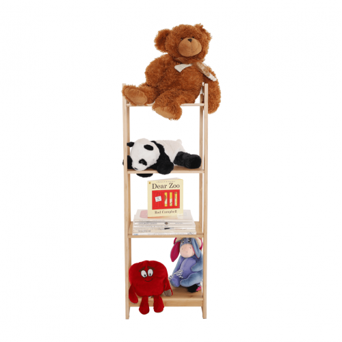 4-poličkový regál, prírodný bambus, IMPEROR TYP 2