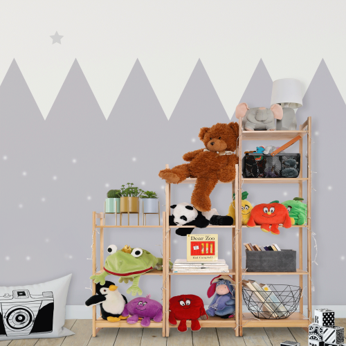 5-poličkový regál, prírodný bambus, IMPEROR TYP 3