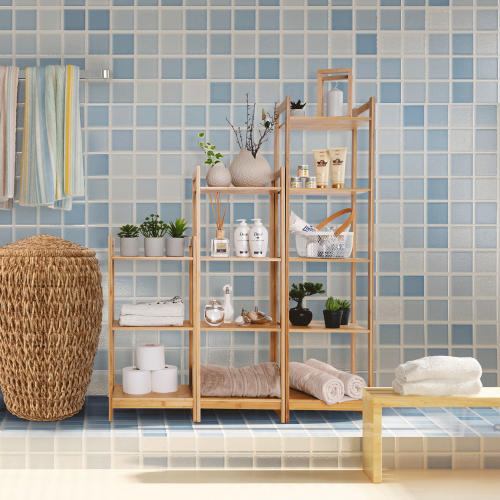 5-poličkový regál, prírodný bambus, IMPEROR TYP 3