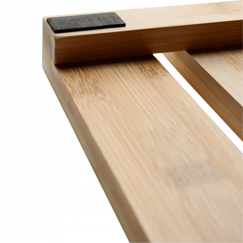 Protišmyková predložka do kúpeľne, prírodný lakovaný bambus, KLERA