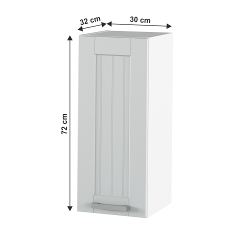 Horná skrinka, svetlosivá/biela, JULIA TYP 2