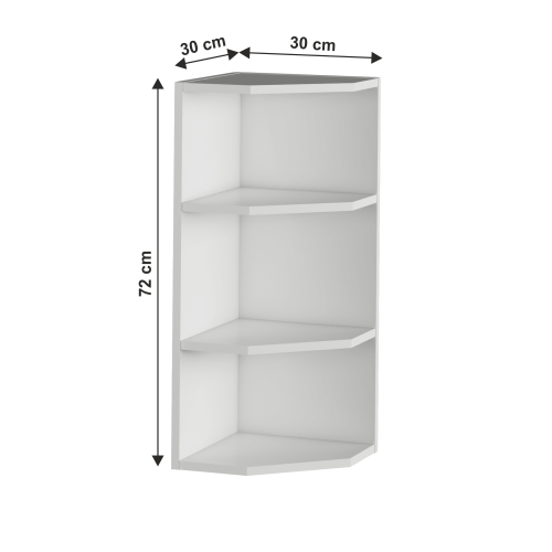 Horná rohová skrinka, biela, univerzálna, JULIA TYP 3