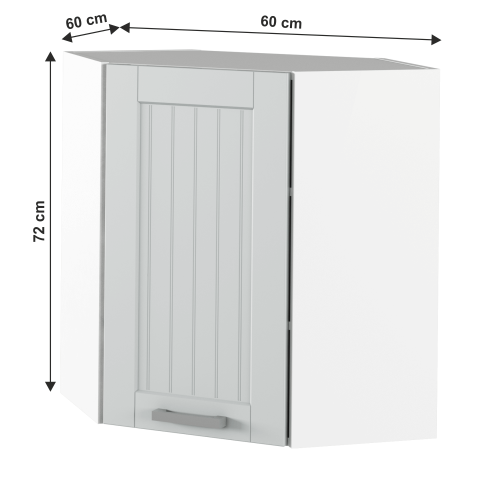 Horná skrinka, svetlosivá/biela, univerzálna, JULIA TYP 10