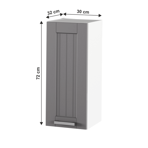 Horná skrinka, tmavosivá/biela, JULIA TYP 2