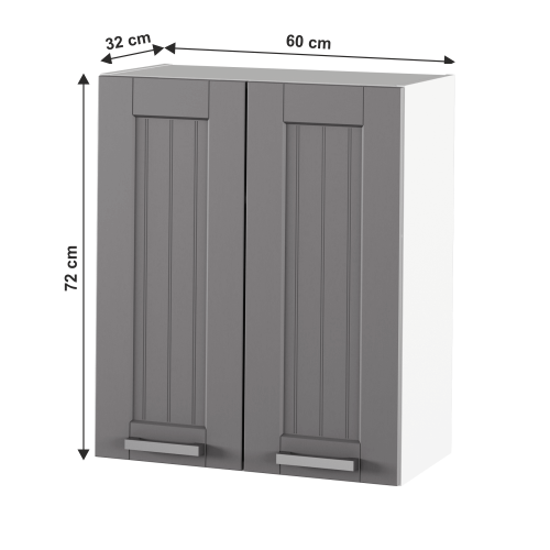 Horná skrinka, tmavosivá/biela, JULIA TYP 6