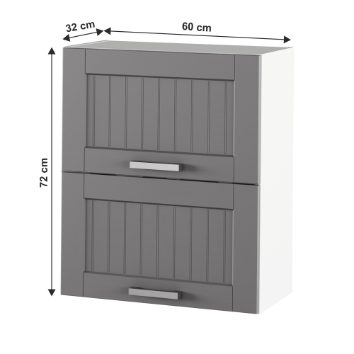 Horná skrinka, tmavosivá/biela, JULIA TYP 7