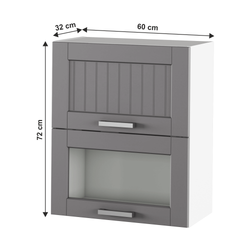 Horná skrinka, tmavosivá/biela, JULIA TYP 8