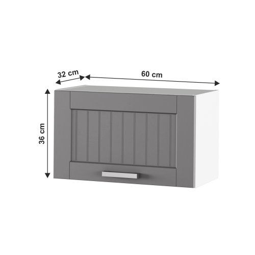 Horná skrinka, tmavosivá/biela, JULIA TYP 9