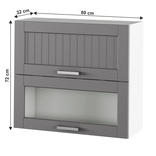 Horná skrinka, tmavosivá/biela, JULIA TYP 13