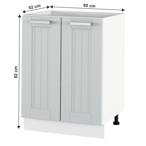 Spodná skrinka, svetlosivá/biela, JULIA TYP 56