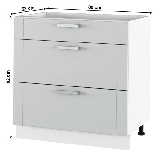Spodná skrinka, svetlosivá/biela, JULIA TYP 61