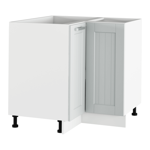 Spodná rohová skrinka, svetlosivá/biela, univerzálna, JULIA TYP 62