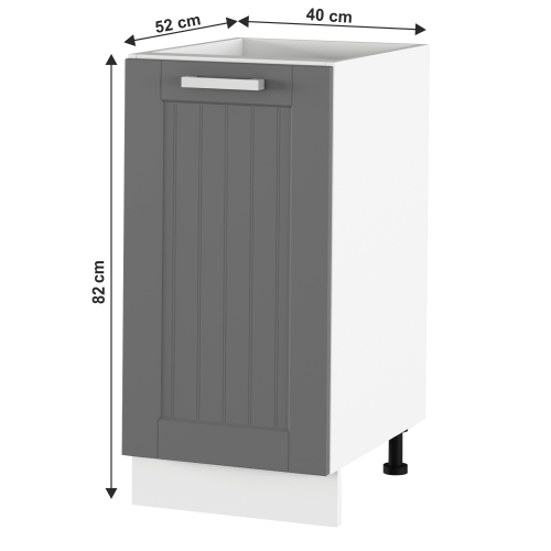 Spodná skrinka, tmavosivá/biela, JULIA TYP 52