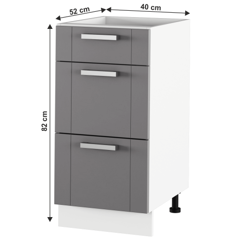 Spodná skrinka, tmavosivá/biela, JULIA TYP 53