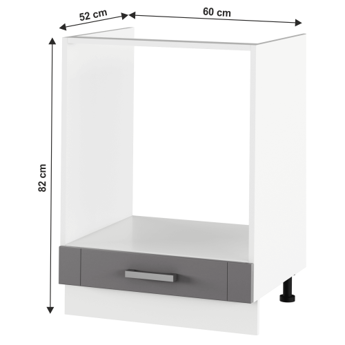 Spodná sporáková skrinka, tmavosivá/biela, JULIA TYP 58