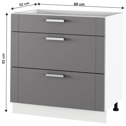 Spodná skrinka, tmavosivá/biela, JULIA TYP 61