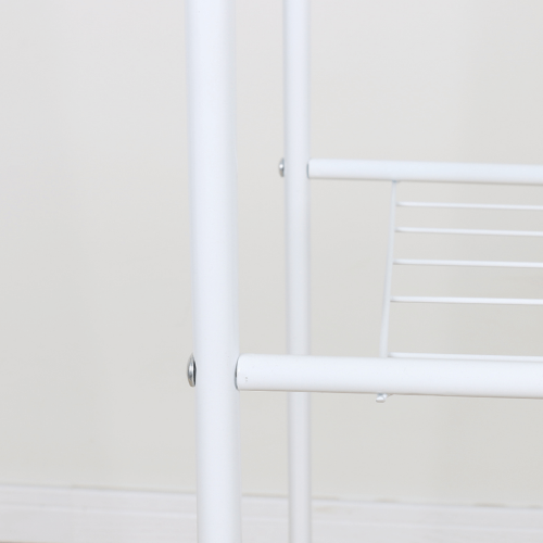 Stojan na oblečenie s policami, biela, RETOR