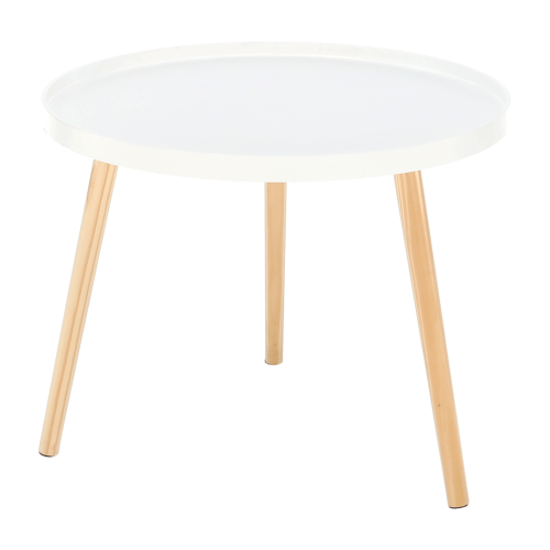 Príručný stolík, biela/prírodná, SANSE TYP 1
