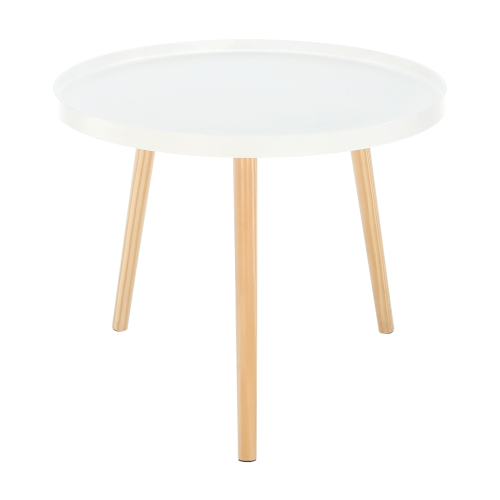Príručný stolík, biela/prírodná, SANSE TYP 1