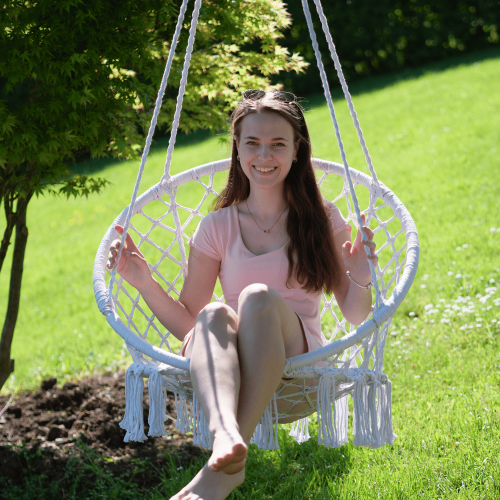 Závesné kreslo, biela, AMADO 2 NEW