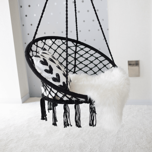 Závesné kreslo, čierna, AMADO 2 NEW